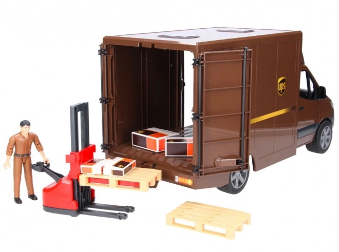 Véhicule de livraison UPS Bruder MB Sprinter avec figurine et accessoires