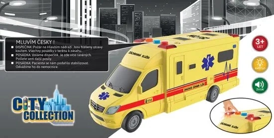 Ambulance à inertie avec effets lumineux et sonores