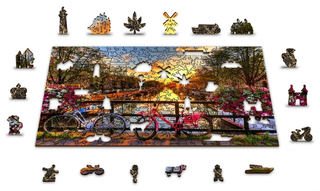 Puzzle en bois Vélo à Amsterdam 2en1