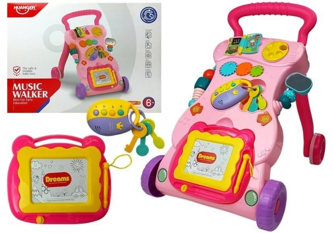 Poussette pour bébé avec pendule rose