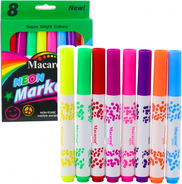 Set de marqueurs néon à encre à base d’eau, 8 pièces