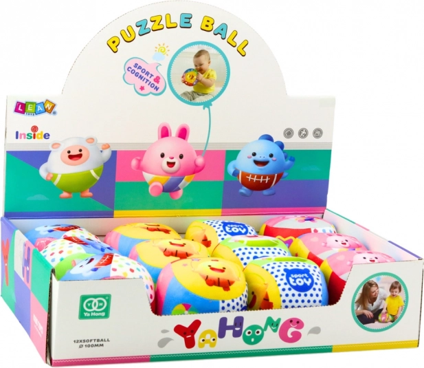 Balle douce colorée avec hochet pour bébé 9 cm