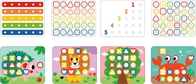 Tableau multifonctionnel Tooky Toy avec des vis colorées pour l'apprentissage des formes