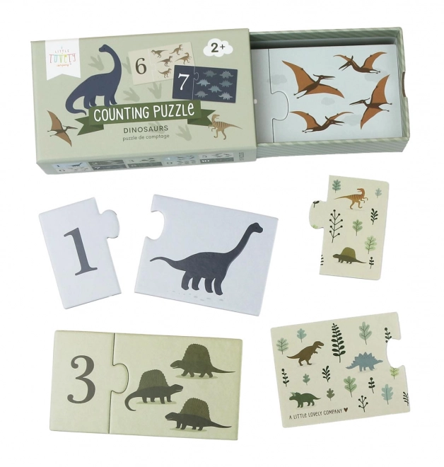 A Little Lovely Company Puzzle à associer – Počítání s dinosaury