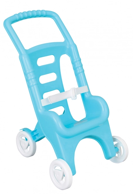 Poussette en plastique de sport bleue
