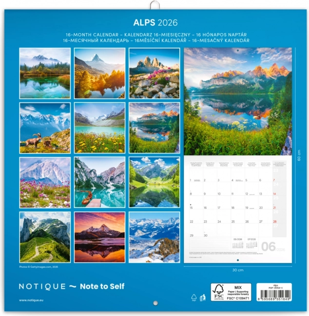 Calendrier de notes Alpes 2026