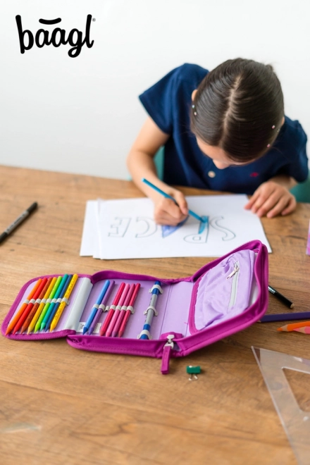 BAAGL Trousse scolaire à un étage Royaume des Licornes