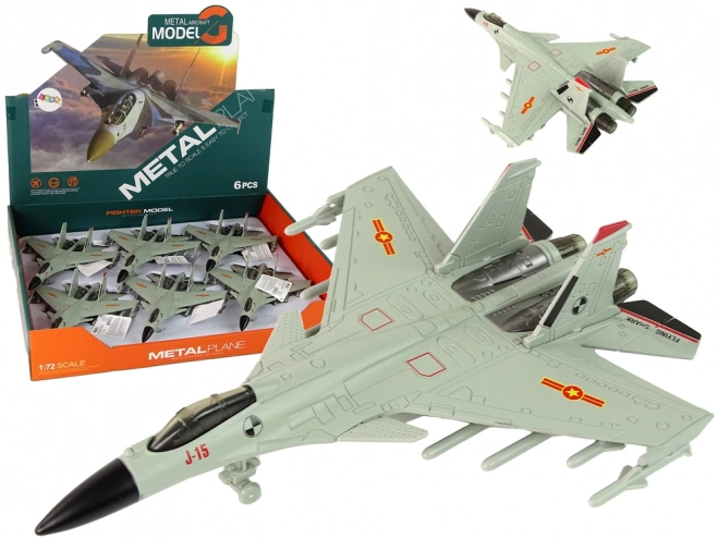 Avion de chasse avec propulsion à friction 1:72 gris