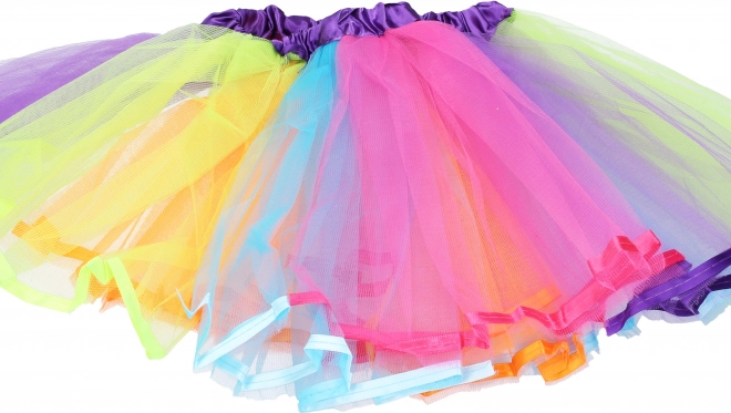 Jupe de carnaval à trois couches multicolore