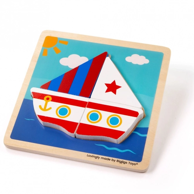 Bigjigs Toys Puzzle à encastrer Voilier