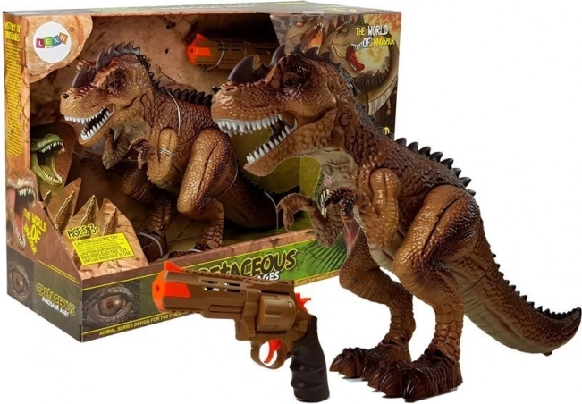 Tyrannosaurus rex interactif avec vapeur, lumières et sons + pistolet