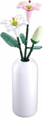 sluban flowers lys dans un vase set de construction – bouquet décoratif en briques