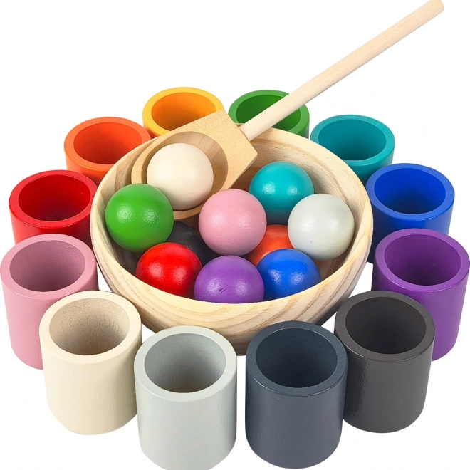 2Kids Toys billes arc-en-ciel et gobelets – set Montessori 12 couleurs
