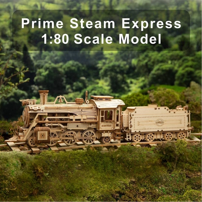 Locomotive - Express à Vapeur - Puzzle 3D en Bois