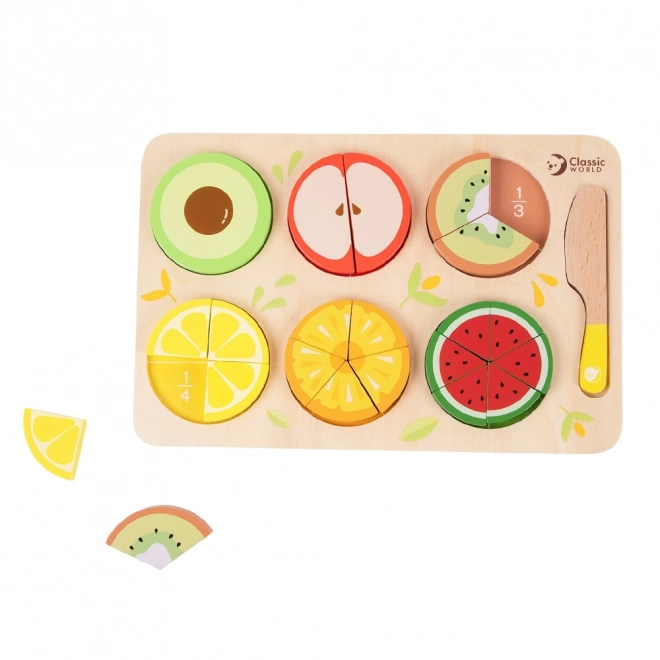 Planche en bois de découpe de fruits