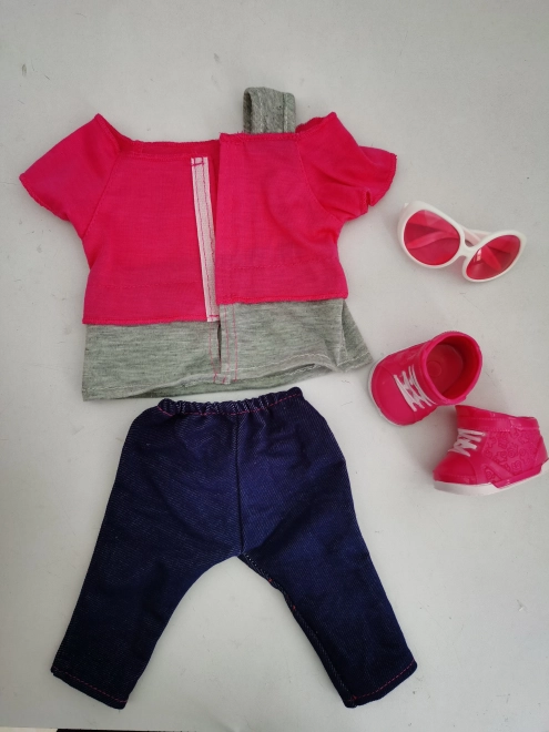 Vêtements de poupée LOVE élégants avec lunettes et chaussures 43-46 cm