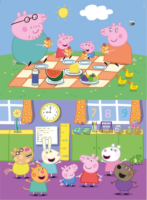 Puzzle 2 x 60 pièces Super Couleur Peppa Pig