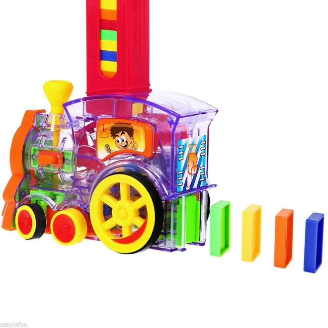 Train interactif avec effet domino