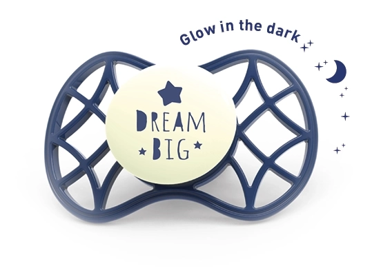 Sucette orthodontique Cool 6m+ lumineuse dans le noir, Bleu lune