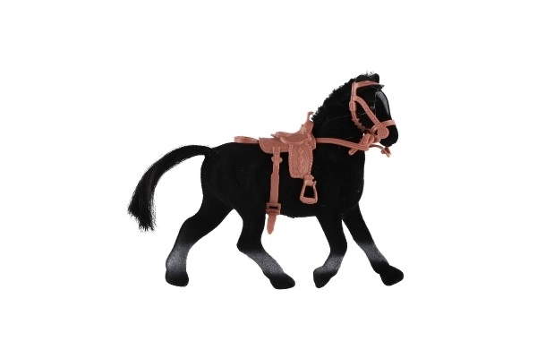 Cheval peluche avec selle 15cm 2 couleurs dans un sachet 16x24cm