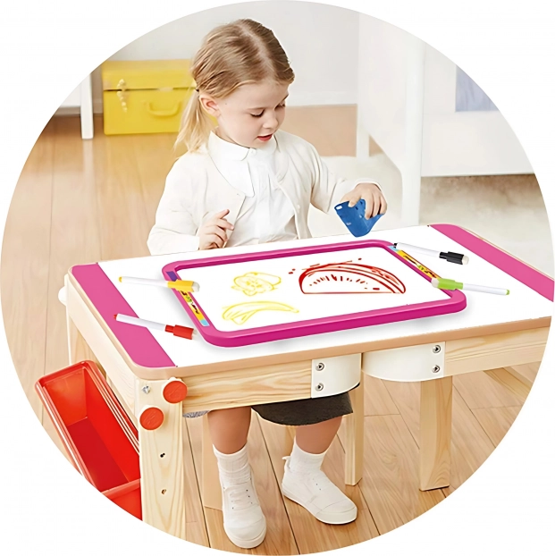 Tableau WOOPIE 3v1 Magnétique Effaçable à Sec et Dessin Lumineux