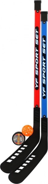 Ensemble de crosses de hockey sur gazon avec balle de floorball et palet