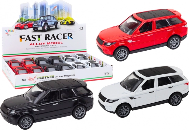 Voiture personnelle en métal 1:36 avec mécanisme à inertie – noire, blanche, rouge