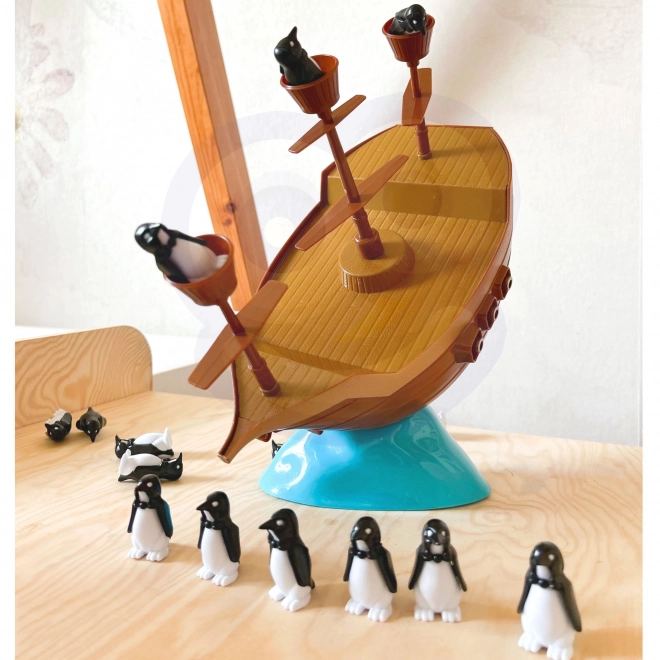 Jeu d'aventure bateau pirate avec des pingouins