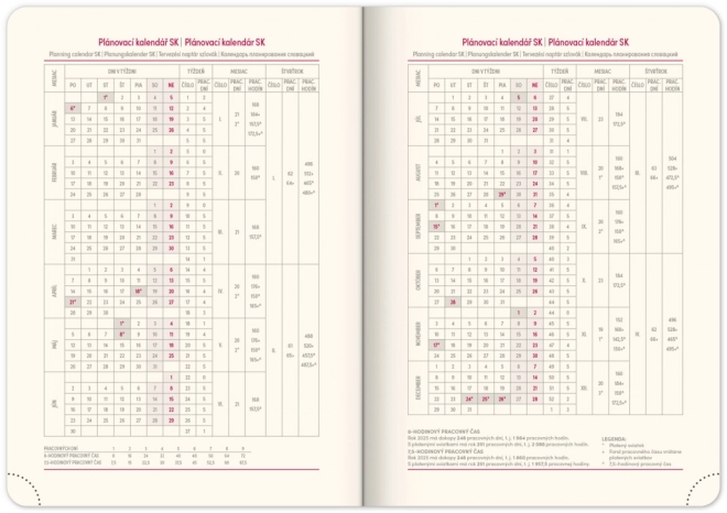 Agenda hebdomadaire Diamante 2025, rouge, 15 × 21 cm