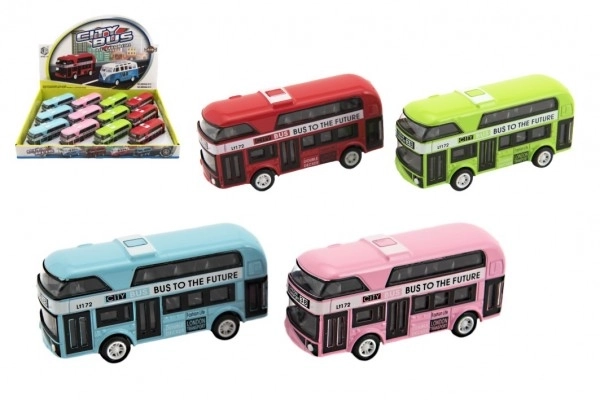 Autobus à étage métal/plastique à rétrofriction 9,5cm