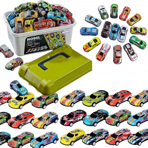 Set de petites voitures de course WOOPIE en boîte, 50 pièces