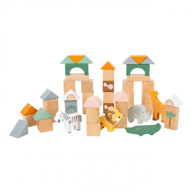 Blocs de construction en bois Safari pour enfants