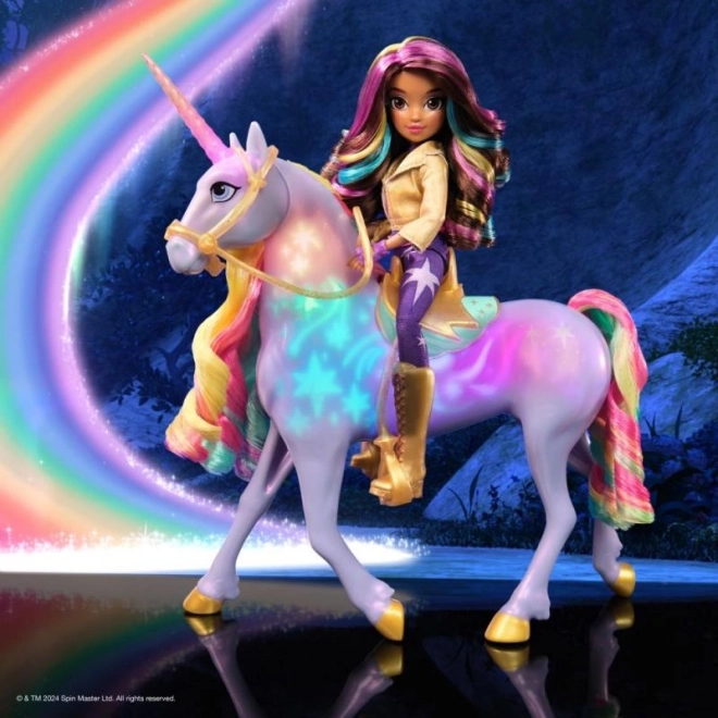 UNICORN ACADEMY LICORNE LUMINEUSE WILDSTAR AVEC POUPÉE SOPHIA 24cm