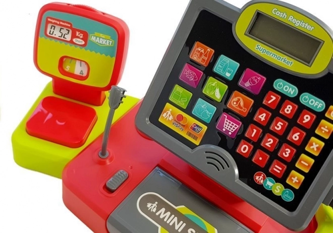 Caisse enregistreuse rouge-noire pour enfants