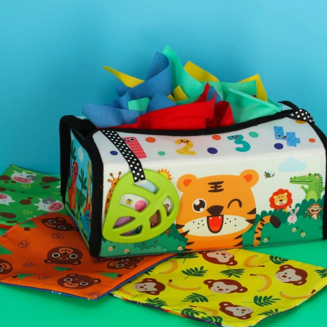 Jouet sensoriel Montessori avec mouchoirs et tapis 2en1
