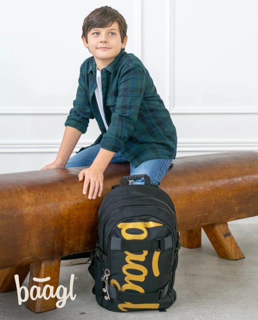 BAAGL SET 3 Skate Gold: sac à dos, trousse et sac