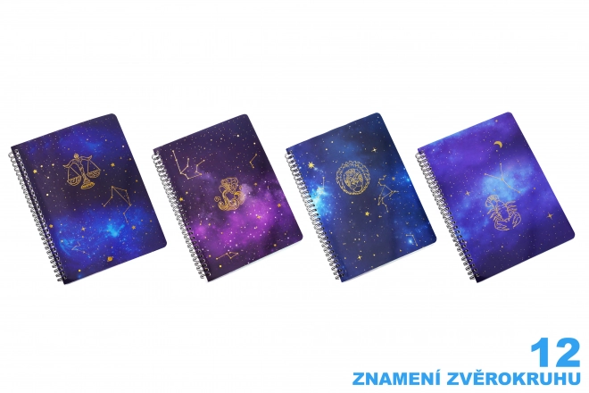 Carnet à spirale ligné 18x25 cm, 80 pages - Zodiaque – Balance