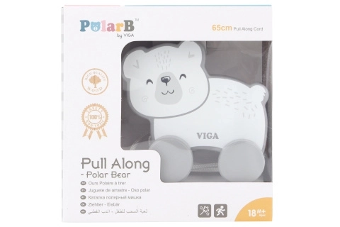 Jouet à tirer en bois Ours polaire