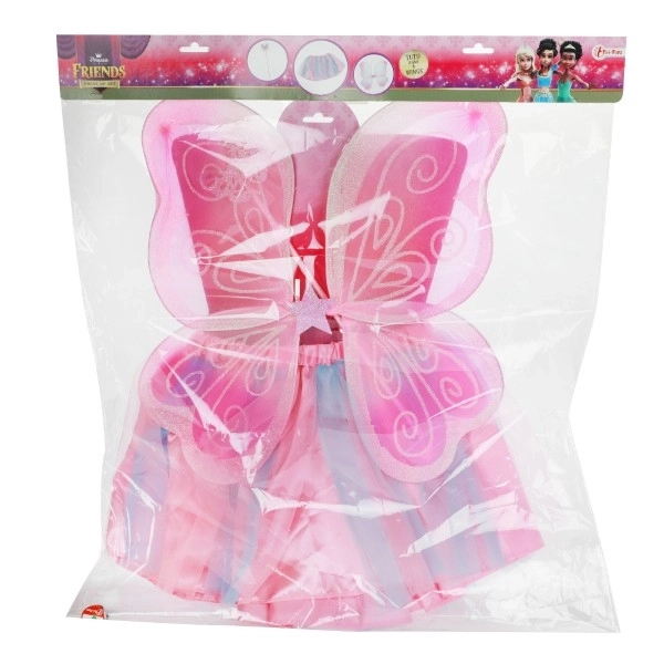 Costume de carnaval fée rose avec ailes