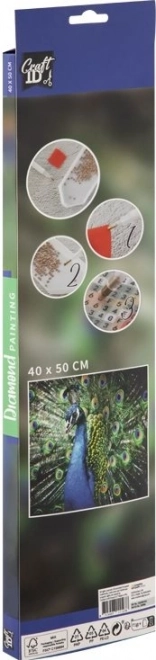 GRAFIX Peinture en Diamant Paon 40x50cm