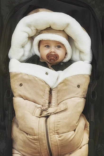 Elodie Details - Sac de couchage pour poussette - Aviator Noir – Beige/gris || Alcantara