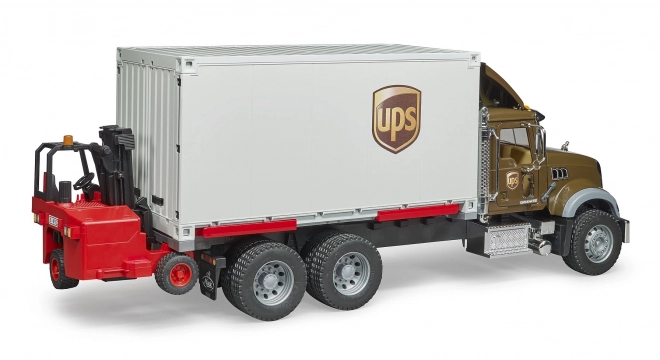Camion Bruder Mack UPS avec chariot élévateur