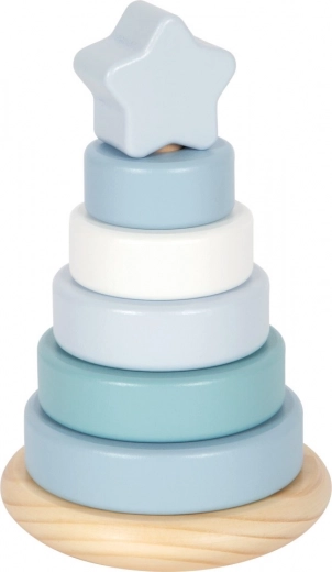 Tour empilable en bois Small Foot bleue
