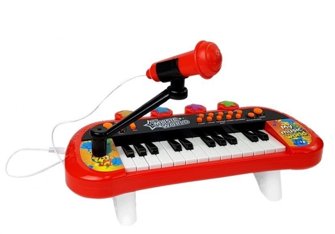 Pianinko Clavier 24 touches Microphone USB rouge