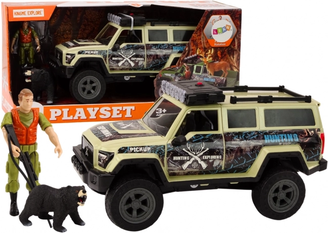 Voiture de chasse tout-terrain Lumières Sons Beige