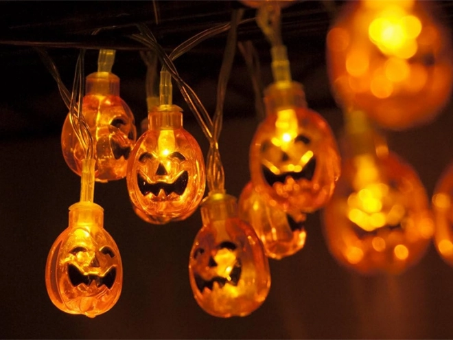 Guirlande suspendue LED citrouille pour Halloween