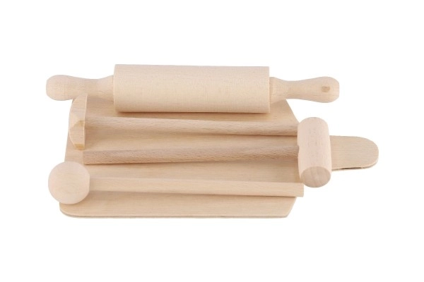 Planche à découper de cuisine, rouleau à pâtisserie, maillet en bois 20cm dans un sac