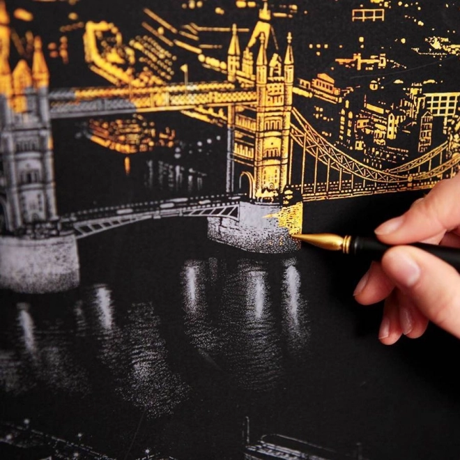Tableau à gratter vue nocturne