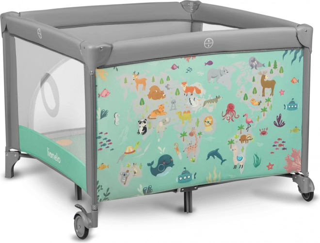 Parc pour enfants Lionelo Mille vert-gris