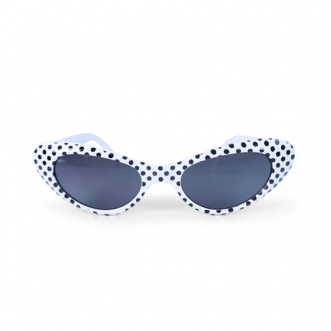 Lunettes rétro blanches à pois noirs